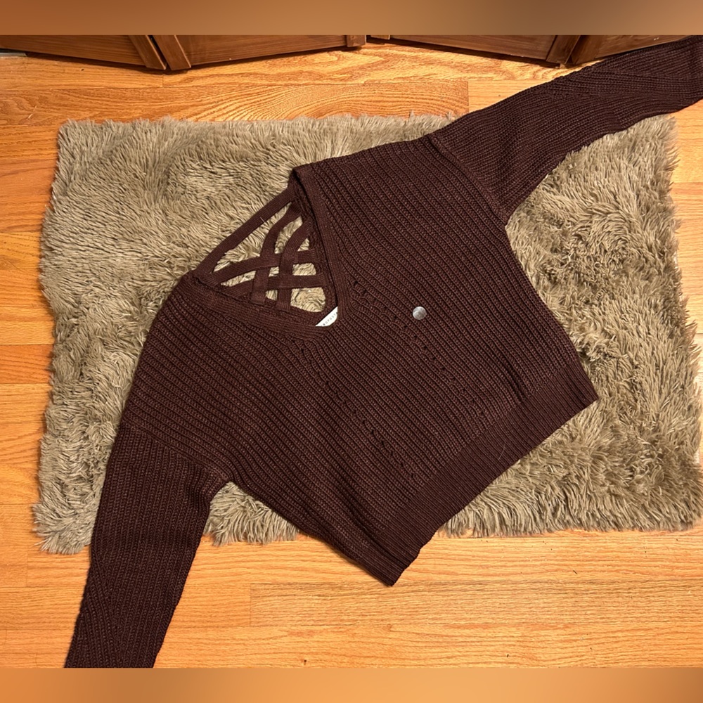 Aeropostale Maroon Cross back sweater